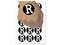 Letter R Uppercase Cute Typewriter Font Temporary Tattoo Water Resistant Fake Body Art Set Collection (1 Sheet)